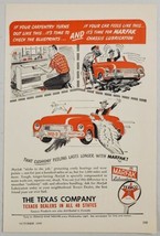 1948 Print Ad Texaco Oil & Marfak Chassis Lubrication Cartoon Car with Wings - $11.68