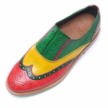 New Handmade Men Tricolor Leather shoes,Wingtip Tricolor Formal leather shoes  2 - £115.80 GBP