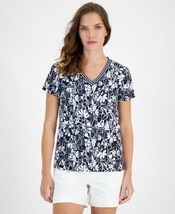 Nautica Jeans Womens Printed V-Neck Short-S Nigh Skyb S - $9.00