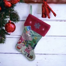 Peppa Pig Christmas Holiday Stocking Pink Snowflakes Tree Green 15 inche... - £15.13 GBP