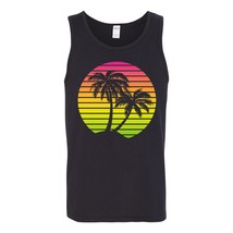 Palm Trees Sunset - Summer Vacation Tropical Beach Tank Top - 2X-Large - Black - £19.10 GBP