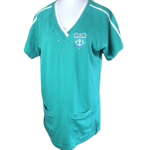 C.A. Sport Vintage V-Neck Long Shirt ~ Sz S ~ Green ~ Short Sleeve  - £12.02 GBP