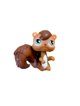 Littlest Pet Shop LPS #195 Squirrel Chipmunk Brown With Green Eyes - £7.42 GBP