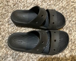 Crocs Sandals Womens 8 (Mens 6) Black Baya 2 Strap Slide 207627-001-M6-W8 Unisex - £14.93 GBP