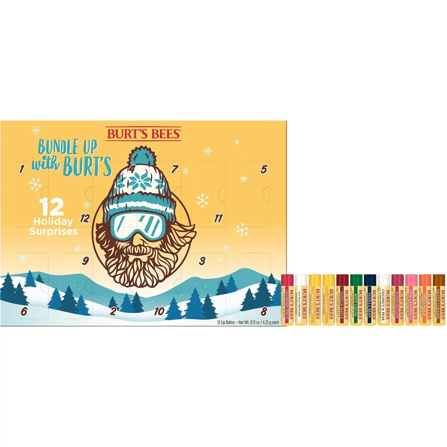 Burt’s Bees Bundle Up with Burt’s Advent Calendar 12 LIP BALMS - new in box - $32.00