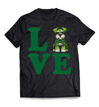 Love Miniature Schnauzer T-shirt Funny Dog Shamrock St Patrick&#39;s Day Tee Gift - £14.05 GBP+