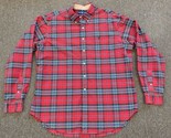 Polo Ralph Lauren Vtg Mens Plaid Tartan Flannel Button Down Shirt Red si... - $21.51