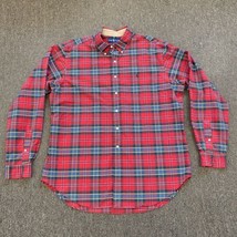 Polo Ralph Lauren Vtg Mens Plaid Tartan Flannel Button Down Shirt Red size XL - £17.19 GBP