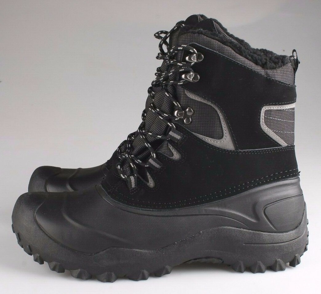 Goodfellow & Co Case Men's Black Leather Textile Faux Fur Chucka Winter Boots Item image 3
