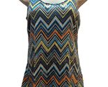 Apt 9 Women S sleeveless blouse Tank Top blue orange chevron stripes seq... - $13.71