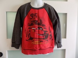 Disney Store Cars Lightning McQueen LS Sweatshirt Red/Gray Size XS (4) Boy&#39;s EUC - £15.13 GBP