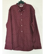 Hawker Rye Washed Poplin Long Sleeve Shirt - Burgundy Red- Size XL Slim - $19.99