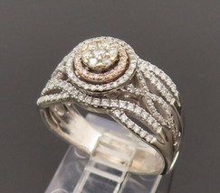 14K WHITE GOLD - Vintage Round Cut 1ct Real Diamonds Royal Ring Sz 9 - GR662 - £664.74 GBP