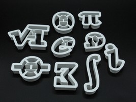 Set of 9 Math Greek Symbols Cookie Cutters - £11.76 GBP