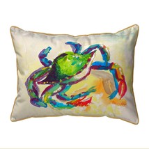 Betsy Drake Teal Crab Large Indoor Outdoor Pillow 16x20 - £37.59 GBP