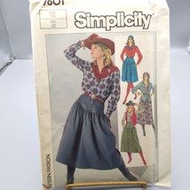 UNCUT Vintage Sewing PATTERN Simplicity 7601, Misses 1986 Skirt in Two Lengths - $11.65