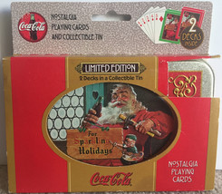 Coca-Cola Nostalgia Playing Cards (2 Decks) &amp; Collectible Tin, (Coca-Col... - £7.54 GBP