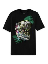 Wonder Nation Boys Tee Shirt Size 2XL (18) Dinosaur Skull Wild Roar Black NEW - £7.74 GBP