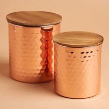 Uncommon James Hammered Copper Canister 2 Piece Storage Container Set - £27.77 GBP