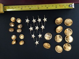 20 of 2 sizes Star Buttons + 10 Epaulet stars Army Military USSR Uniform - £13.66 GBP