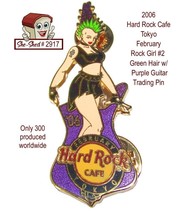 Hard Rock Cafe 20Pin Tokyo February Rock Girl - Green Hair Trading Pin - £15.91 GBP