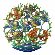 Home Decor 24-Inch Painted School Of Fish Metal Wall Art - Croix Des Bou... - £83.05 GBP