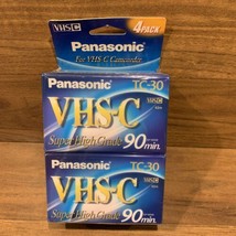 Panasonic VHS-C Camcorder TC-30 90 Minute Blank Cassette Tape 4-Pack *Br... - $18.99