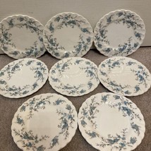 Vintage MYOTT Forget Me Not England Bread Dessert Plates Staffordshire Set Of 8 - £20.43 GBP