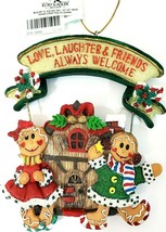 Kurt Adler Christmas Ornament Love Laughter &amp; Friends Handcrafted 4.5&quot; x 4&quot; NWT - £10.32 GBP