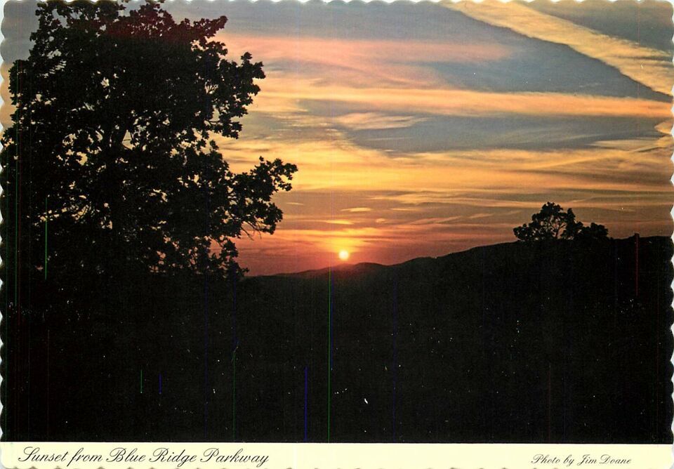 Continental Size Postcard A23 Sunset from Blue Ridge Parkway Photo by Ji... - $2.77