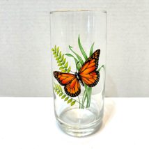 Rare Dorothy Thorpe Monarch Butterfly Replacement Drinking Glass Gold Rim 6.75&quot; - £12.94 GBP