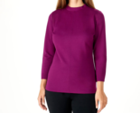 Girl With Curves Mock Neck Knit Top- Dark Plum, XL - $23.76