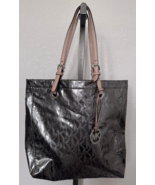 Michael Kors Signature Silver Mirror Metallic Leather Handbag Tote Bag w... - $97.24 CAD