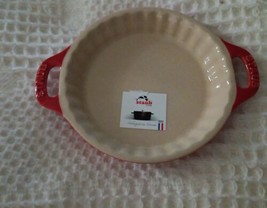 Staub mini Round 5&quot; ceramic baking dish Made in France RED New - $18.46