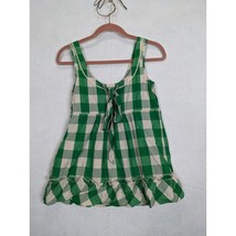 Juicy Couture Green White Plaid Sleeveless Blouse Tank Top S - £13.20 GBP