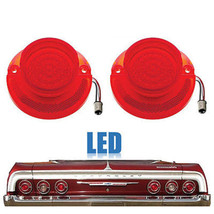 64 Chevy Impala Bel Air Biscayne Red LED Rear Tail Turn Signal Light Lens Pair - £51.76 GBP