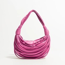 MABULA Pink Noodles Designer Double Knot Top Handle Purse  ed Leather Women Clut - £145.92 GBP