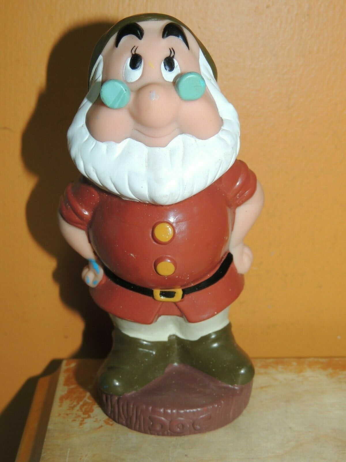 Vintage  Dwarf Doc Rubber Squeak Toy 5.5" Walt Disney Productions 7 dwarfs c1960 - £6.36 GBP