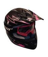 Thor O&#39;Neal Motocross Pink / Black Helmet With Goggles Girls Voltage 308... - £22.42 GBP