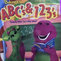 Vintage Barney ABC&#39;s &amp; 123&#39;s Let&#39;s Play School VHS 1999 Clam Shell Kids 90s - £7.95 GBP