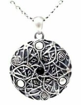MYSTICA ACCESSORY CELTIC ROUND HONEYCOMB ALLOY NECKLACE - £13.57 GBP