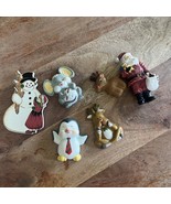 6 Vintage Christmas Magnets  - Various Sizes- Santa, Reindeer, Snowman, ... - $12.00