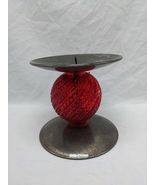 Red Ornate Circular Candlestick Holder 5&quot; Diameter - €68,59 EUR
