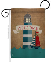 Lighthouse Sailboat Garden Flag Nautical 13 X18.5 Double-Sided House Banner - £15.83 GBP
