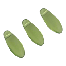 50 pcs Dagger Drop Beads Olivine Green Czech Glass 5x12mm Spear Dangle Charms - £3.94 GBP