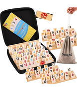 Rummy Cube 8 Player Upgraded Edition with 8 Wooden Racks 214 Tiles Game ... - $69.95