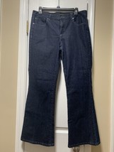 CALVIN KLEIN WOMENS FLARE DENIM JEANS SIZE 12 DARK WASH PRE OWNED - $12.16