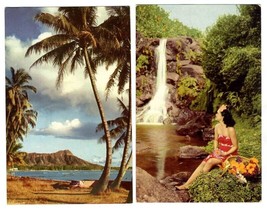 4 Different Union Oil Company 76 Scenes of Hawaii Postcards Honolulu Surfing  - £11.05 GBP