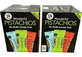 2 Boxs Wonderful Pistachios, No Shell, Variety Pack .75 oz 24 Ct Healthy... - $54.00