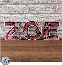 Awesome Floral Pattern Alphabet Letters Home room Custom Name decoration... - $46.75
